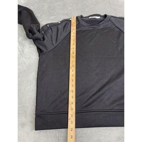 Alexander Wang Black Sweatshirt with Silver Button Accents - Picture 7 of 8